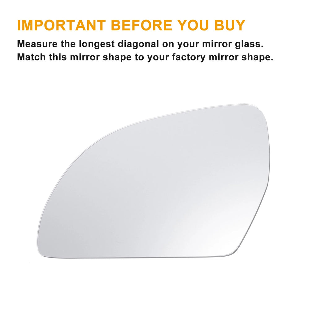 Left Side Mirror Glass with Back Heated for Audi A3 (2008–2010)