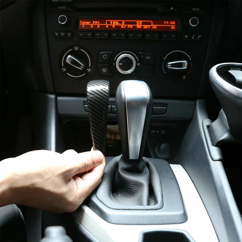 Black Carbon Fiber Gear Shift Knob Cover for BMW 3 Series E90-E93