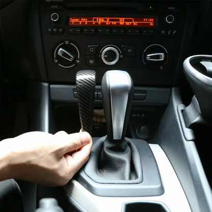 Black Carbon Fiber Gear Shift Knob Cover for BMW 3 Series E90-E93