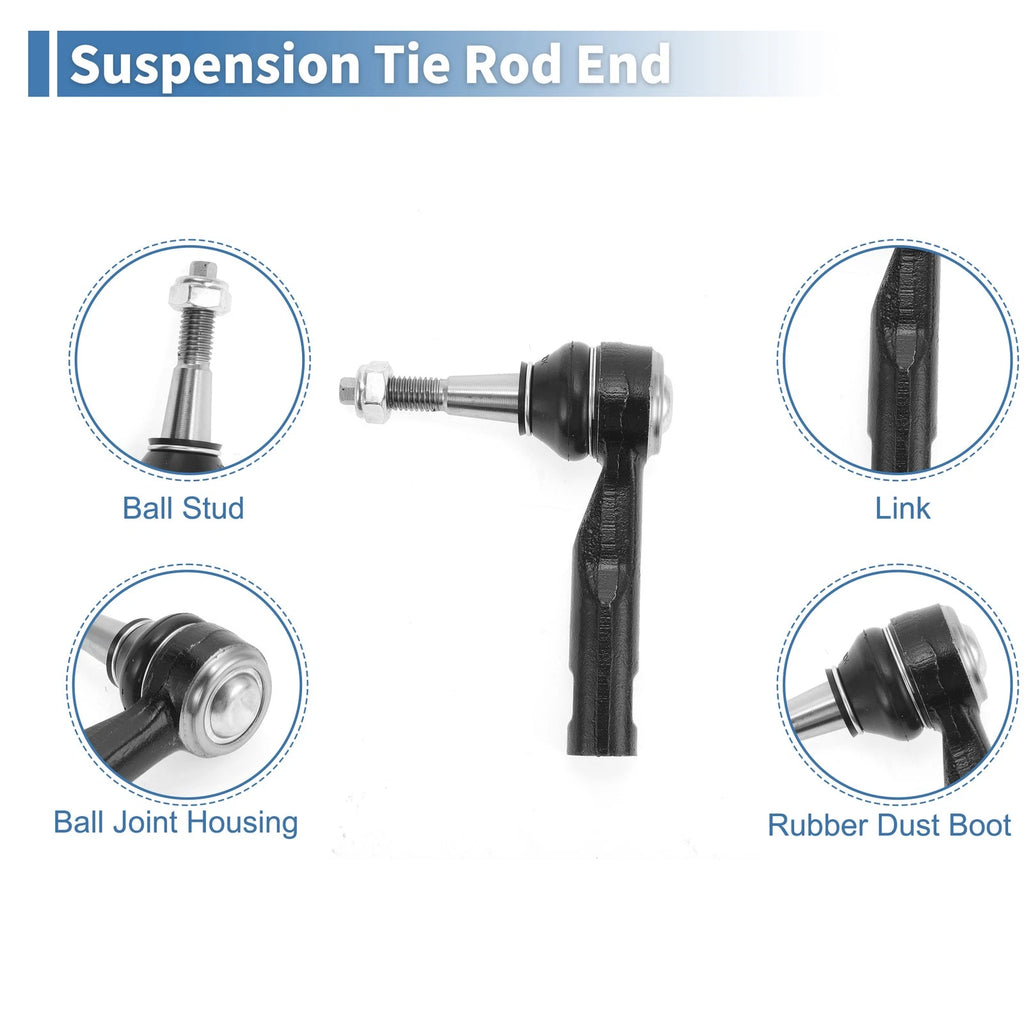 6pcs Front Inner Outer Tie Rod End Link for GMC Terrain (2010–2017) No.EV800648/ES800640