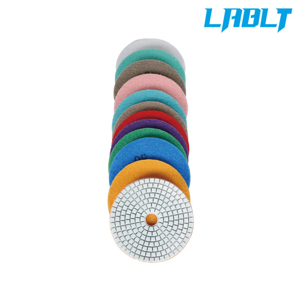 14 Pack 4" Diamond Polishing Pads Kit with 2 Backer Pads for