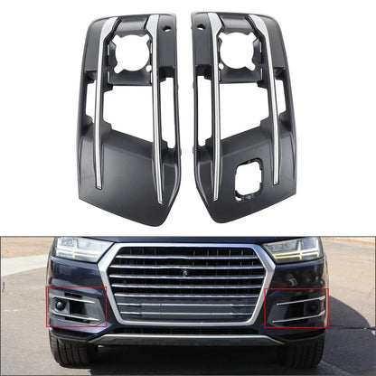 1 Pair Front Bumper Fog Light Grille Cover for Audi Q7 (2016–2019)