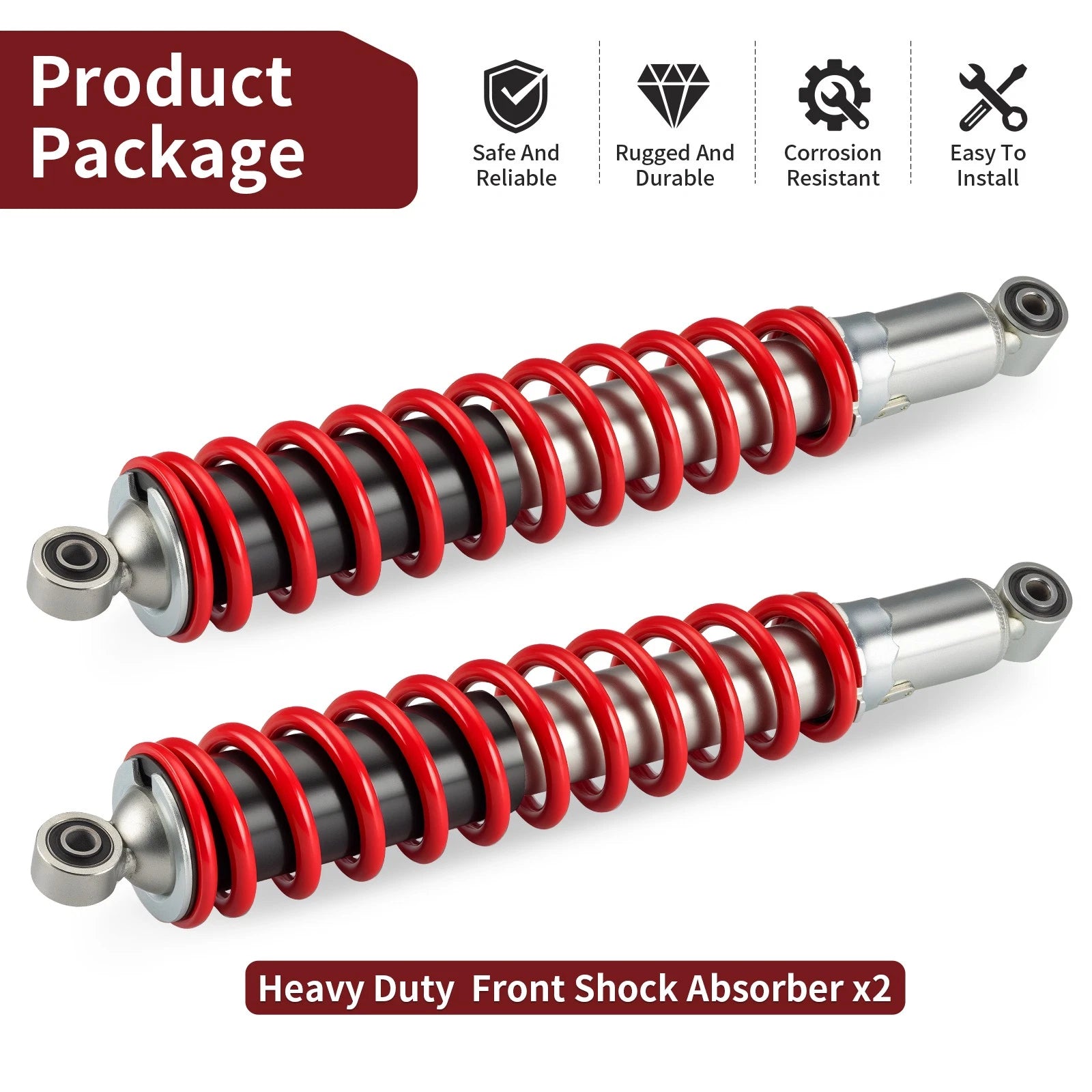 2X Front Shock Absorber for Honda Sportrax 400 TRX400EX TRX400X (1999–2004) 51400-HN1-A41