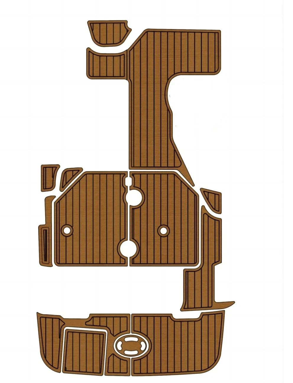 Swim Platform Cockpit Pad for Sea Ray 240 Sundancer (2001) - EVA Teak Flooring