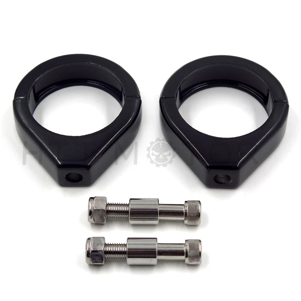2X 49mm Turn Signal Indicator Light Relocation Fork Clamp for Harley-Davidson