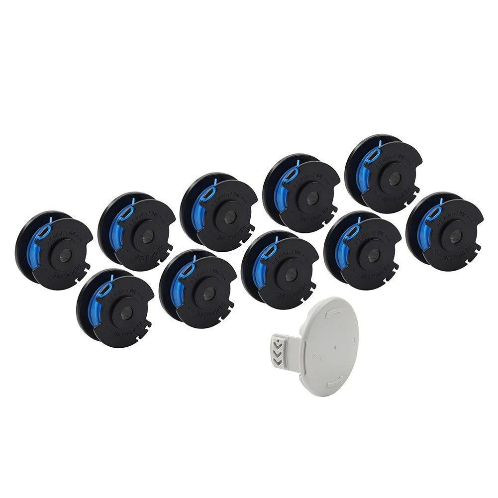 10x String Trimmer Spool with AC14HCA Cap Cover for Ryobi AC14RL3A (N/A)
