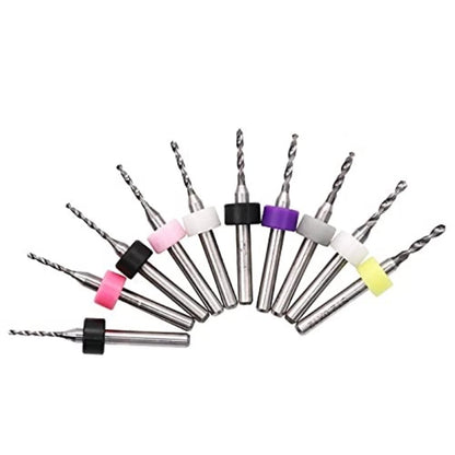 10-Piece PCB Milling Cutter Drill Bits Set for Circuit Board Drilling