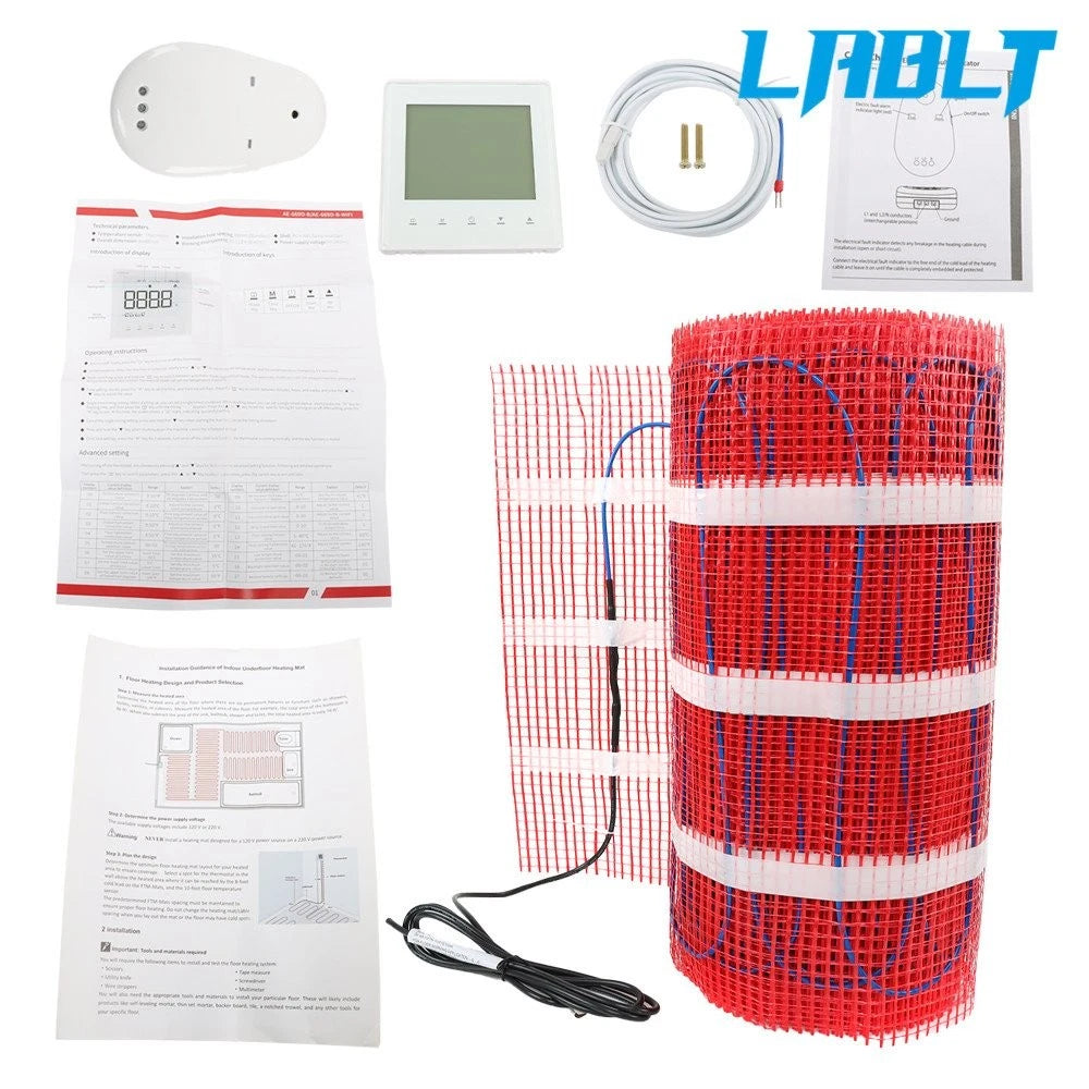 Electric Radiant Floor Heating System for Bathroom Kitchen (100 Sqft, 120V)