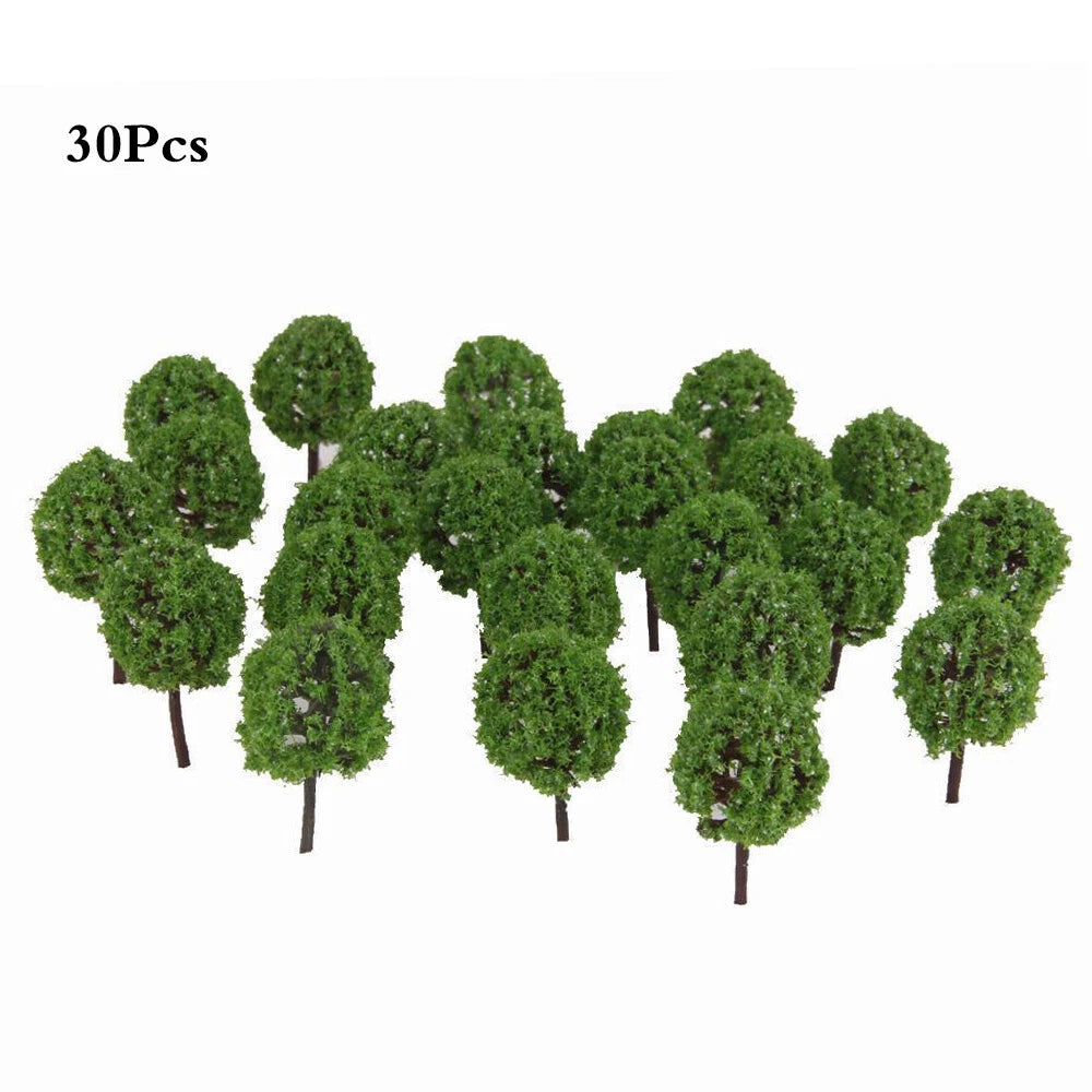 30Pcs 35mm Ball Trees for Model Train Railroad Layout HO OO Scale