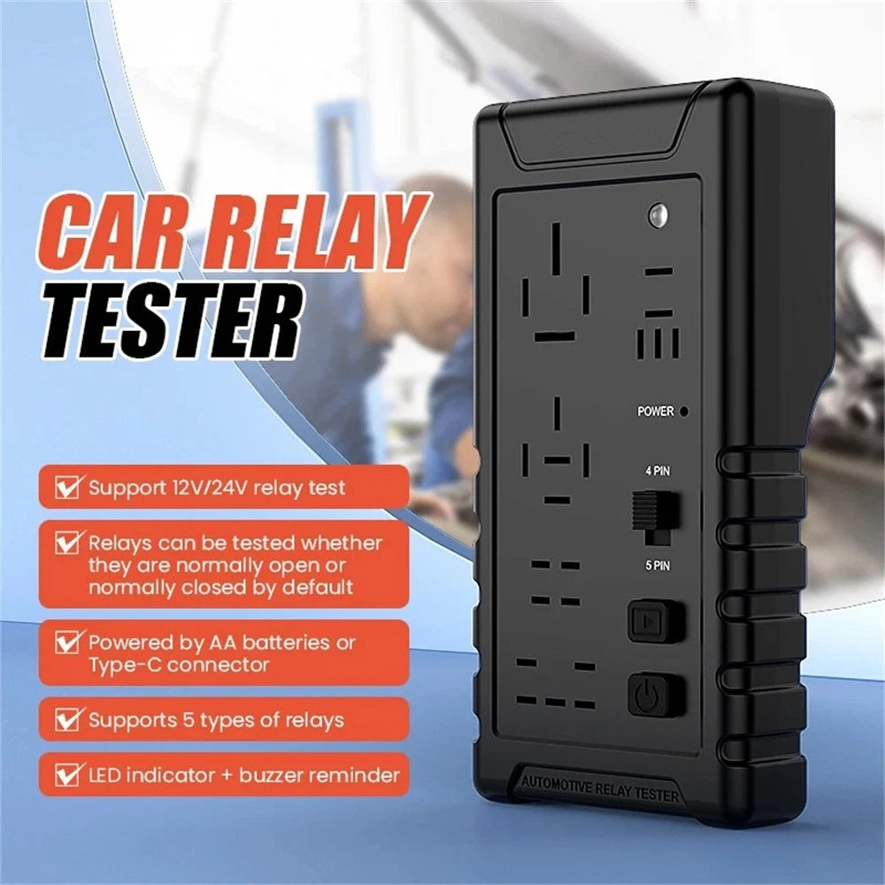 Car Relay Tester Automotive 12V/24V Indicator Universal Diagnostic Tool RT100