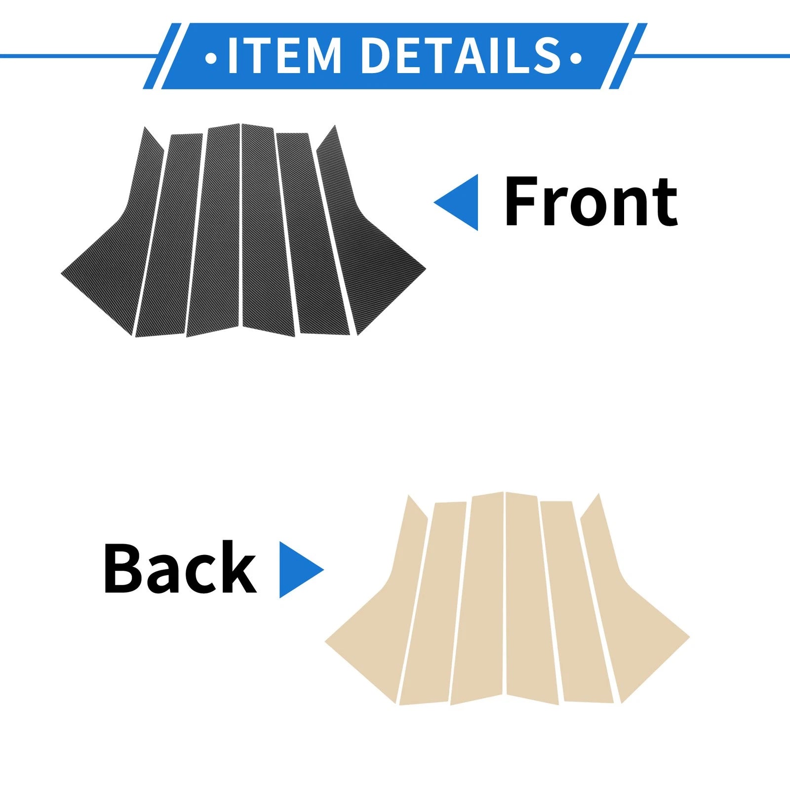 6pcs Door Pillar Window Trim Replacement for Hyundai Tucson (2021–2023)