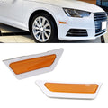 1 Pair Front Bumper Reflector Side Marker Light Yellow for Audi A4 B9 (2017–2019)