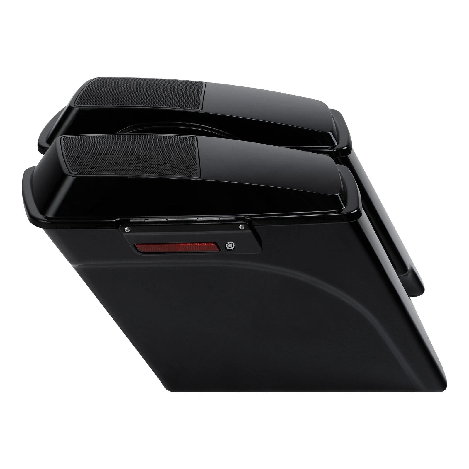 Black 5" Extended Saddlebag 6x9" Speaker Lids & Bracket for Harley Softail (1984–2017)