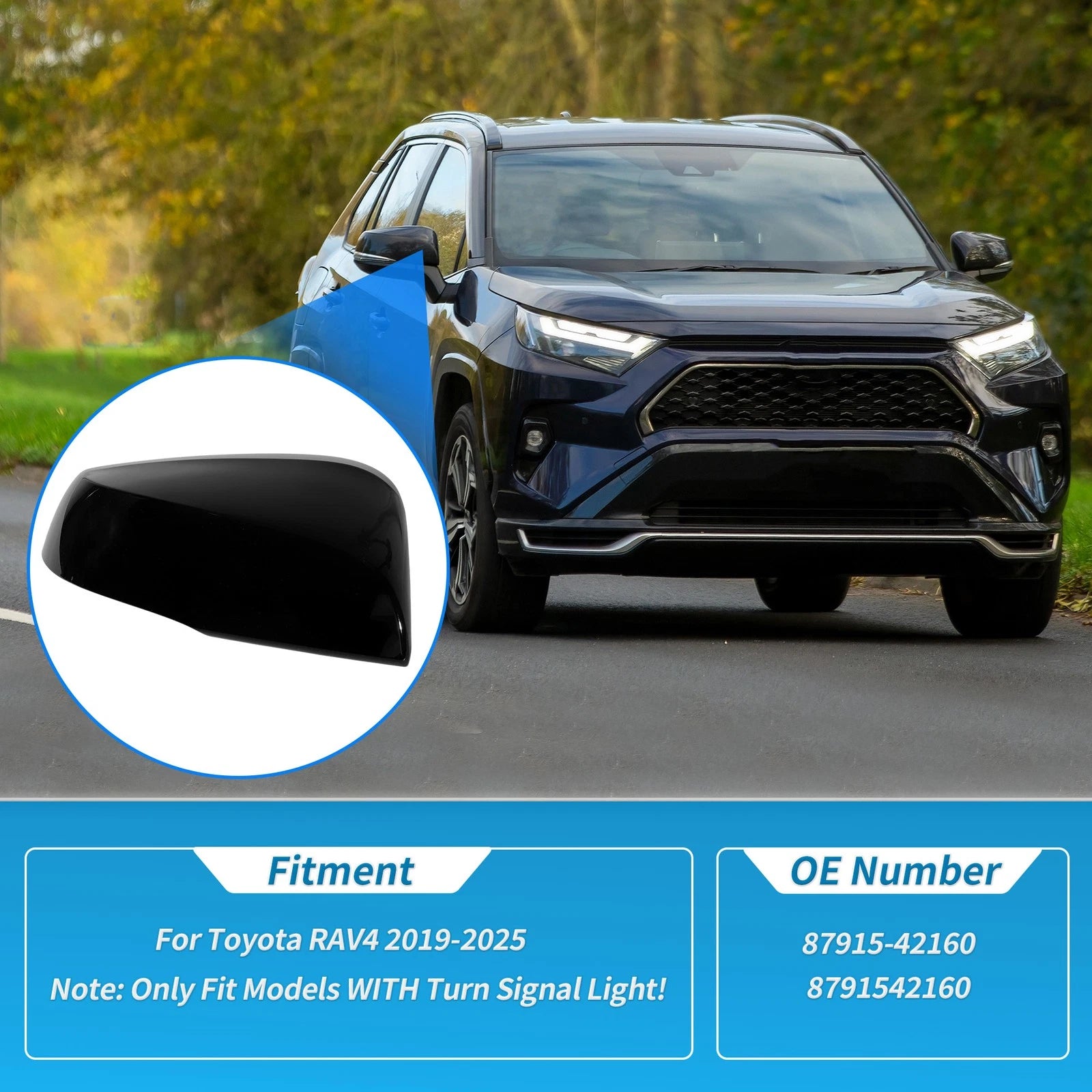 Car Mirror Cover Replacement for Toyota Hilux (2005–2015)
