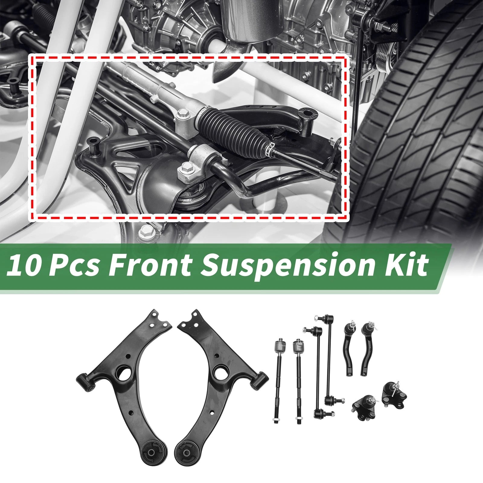 10 Pcs Front Lower Control Arms Replacement for Toyota Corolla (2003–2008)