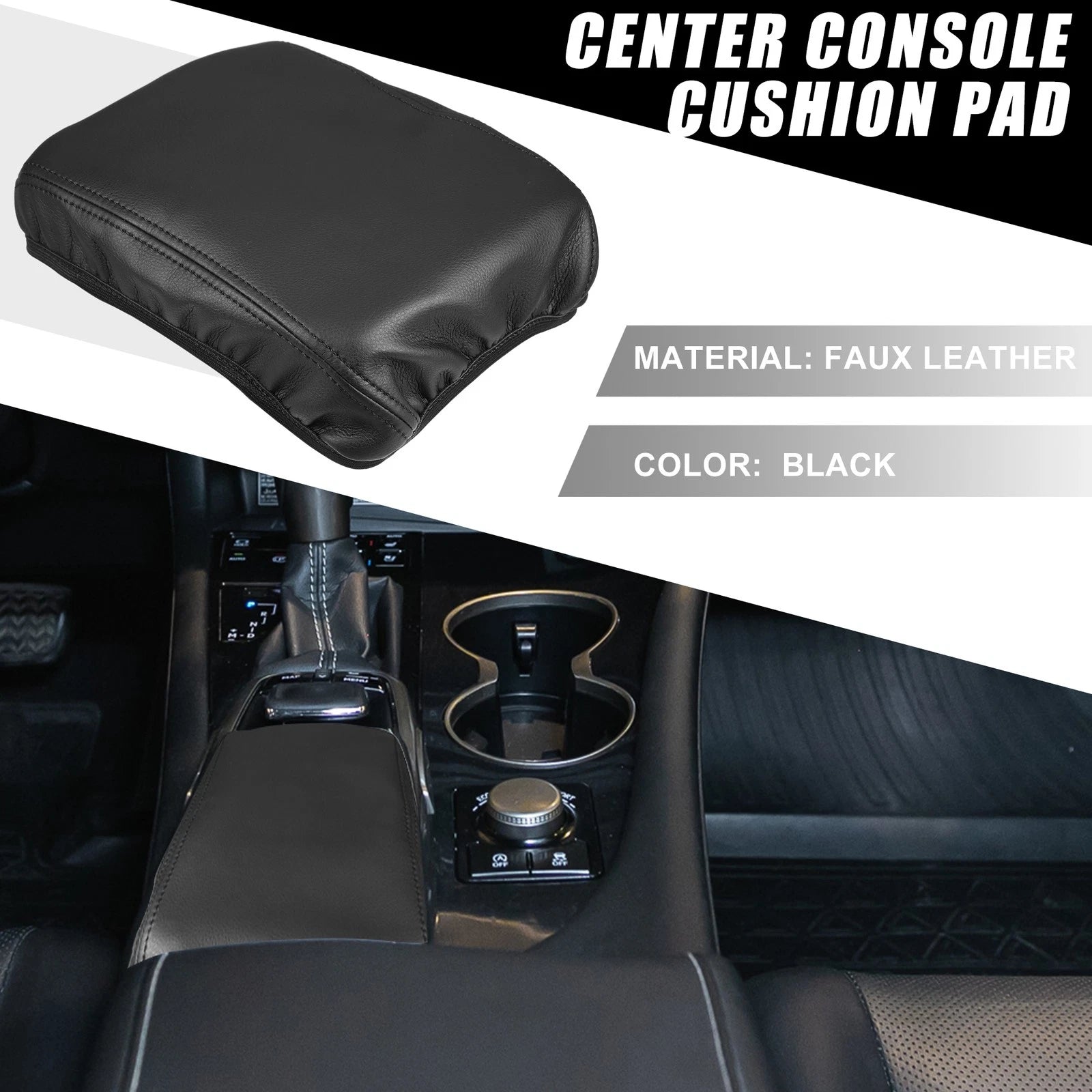 Center Console Armrest Pad Cover for Lexus RX350 2015–2022 Black