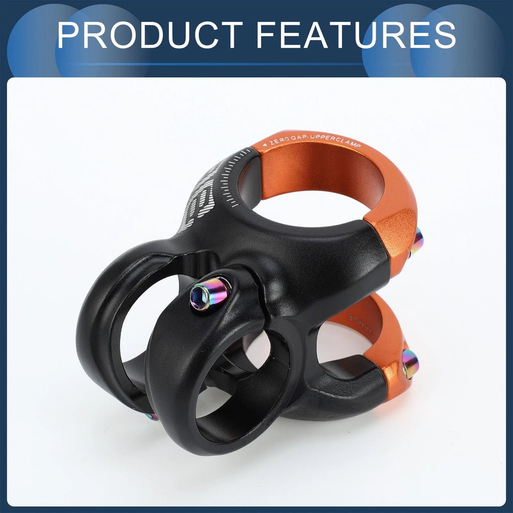 Mountain Bike Stem Short Handlebar for 35mm 0 Degree Rise (Black) (40mm)