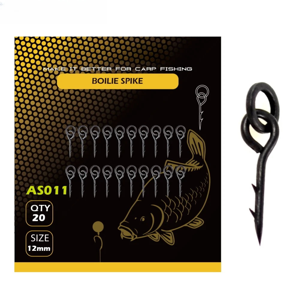 20pcs Carp Hook Straight Shank Ring Point for Bottom Fishing