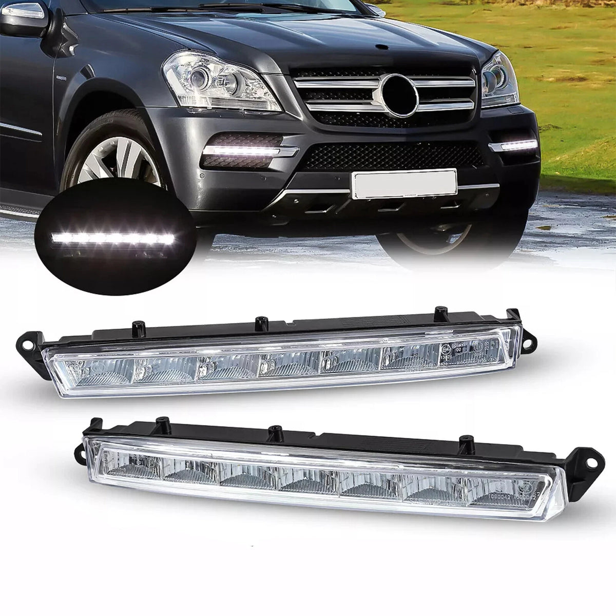LED Fog Lights DRL Assemblies for Mercedes-Benz GL-Class GL320 (2007–2012)