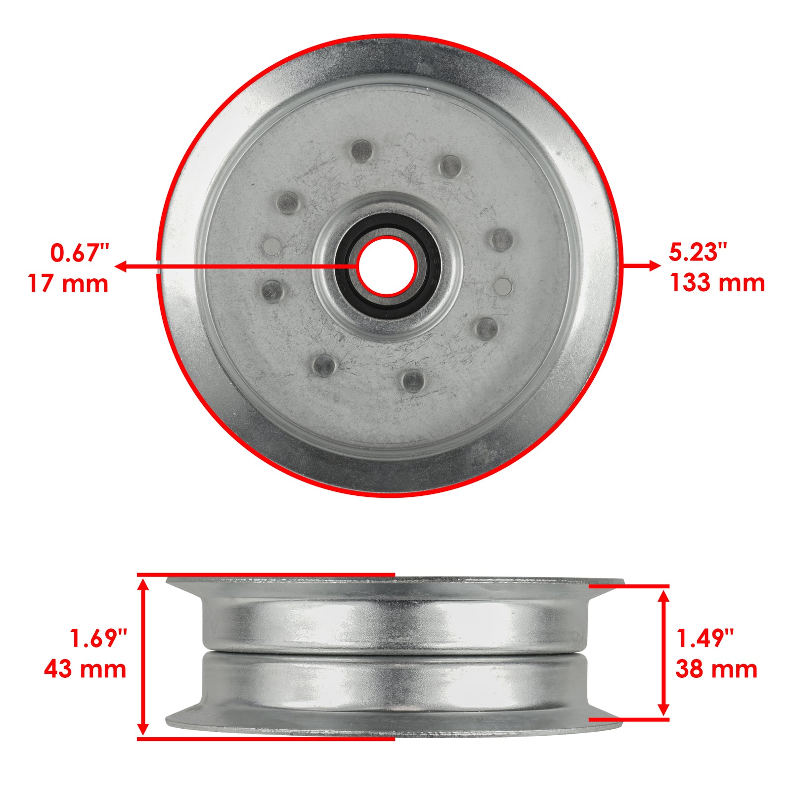 Deck Idler Pulley Sheave Replacement for John Deere X105 X106 X126 (2012–2016)