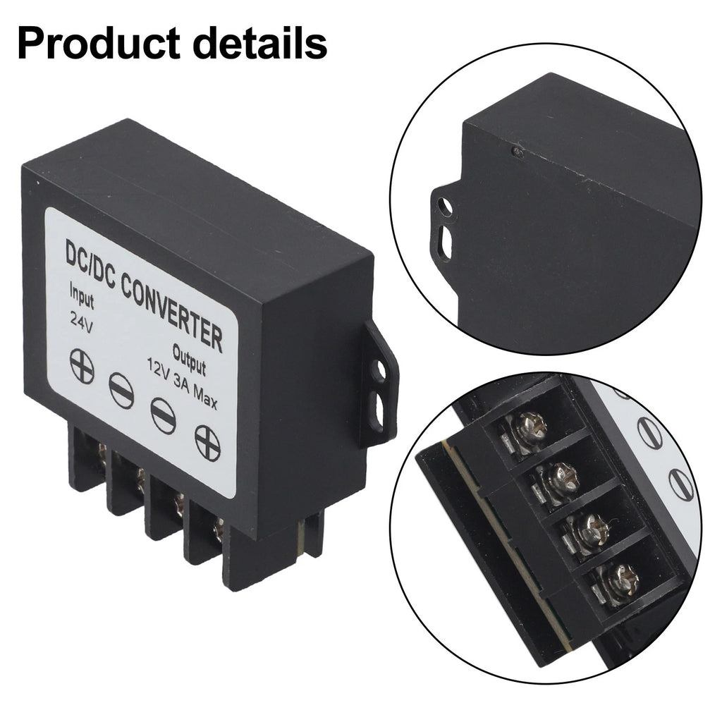 24V to 12V Power Adapter (36W) with High-Temperature Shutdown