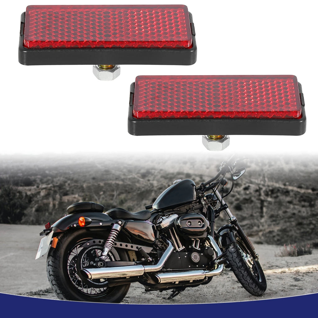 License Plate Reflector Universal Replacement for Motorcycles ATV (2 Pack) (—)