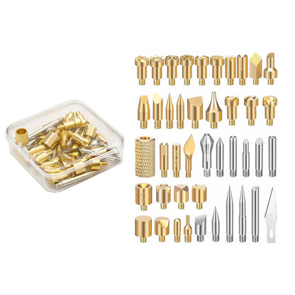 43x Brass Wood Burning Tips for Pyrography Engraving M4 Screw
