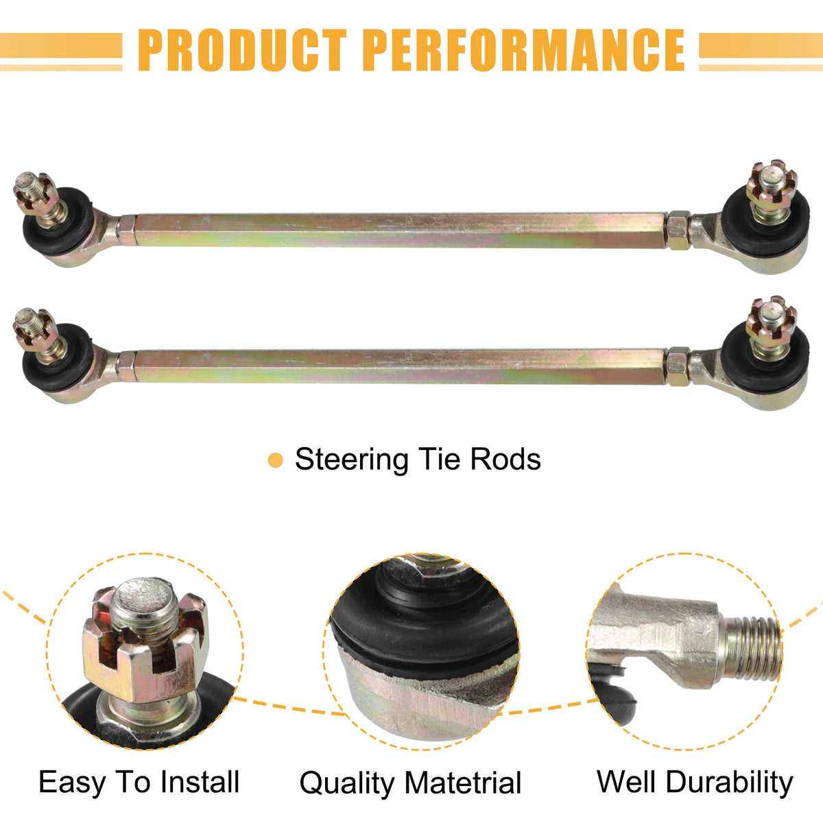 Set of 2 Steering Tie Rod Ball Joints for 50cc ATV