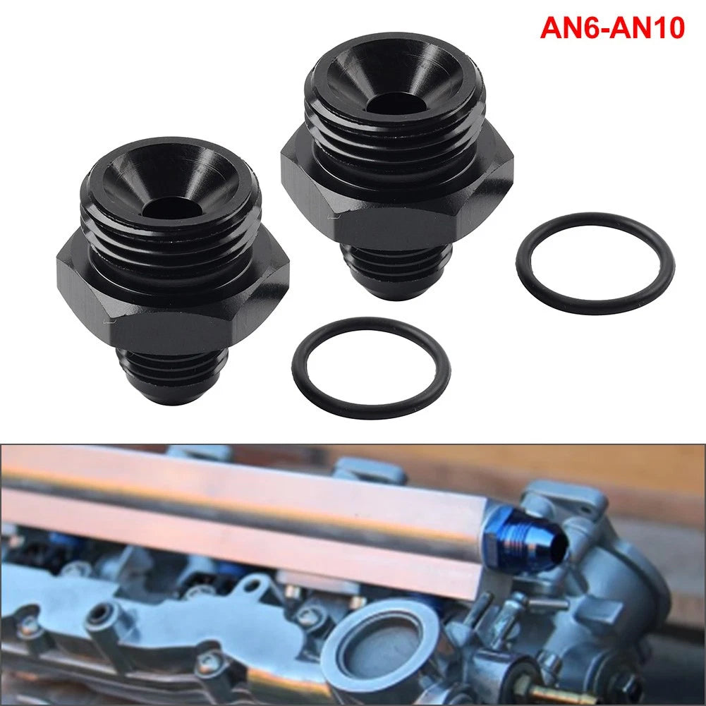 2Pcs AN6 Flare to 10AN ORB Male Fitting Adapter for Universal