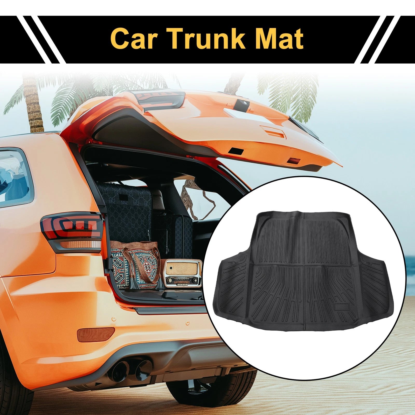 Cargo Liner Rear Trunk Mat for Honda Accord 2023–2024 TPE Stripe Pattern