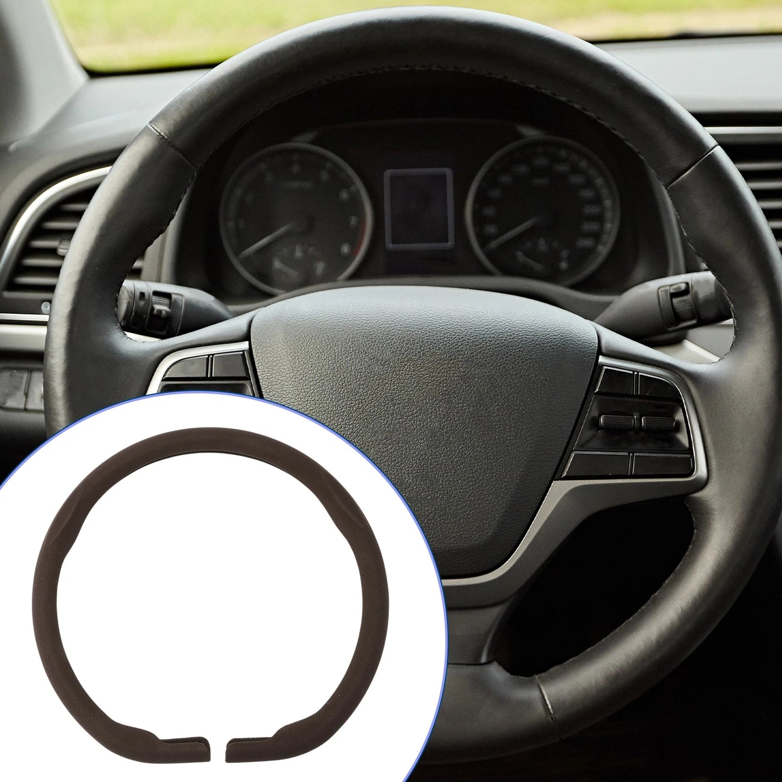 Steering Wheel Cover for - 14.96" PU Leather