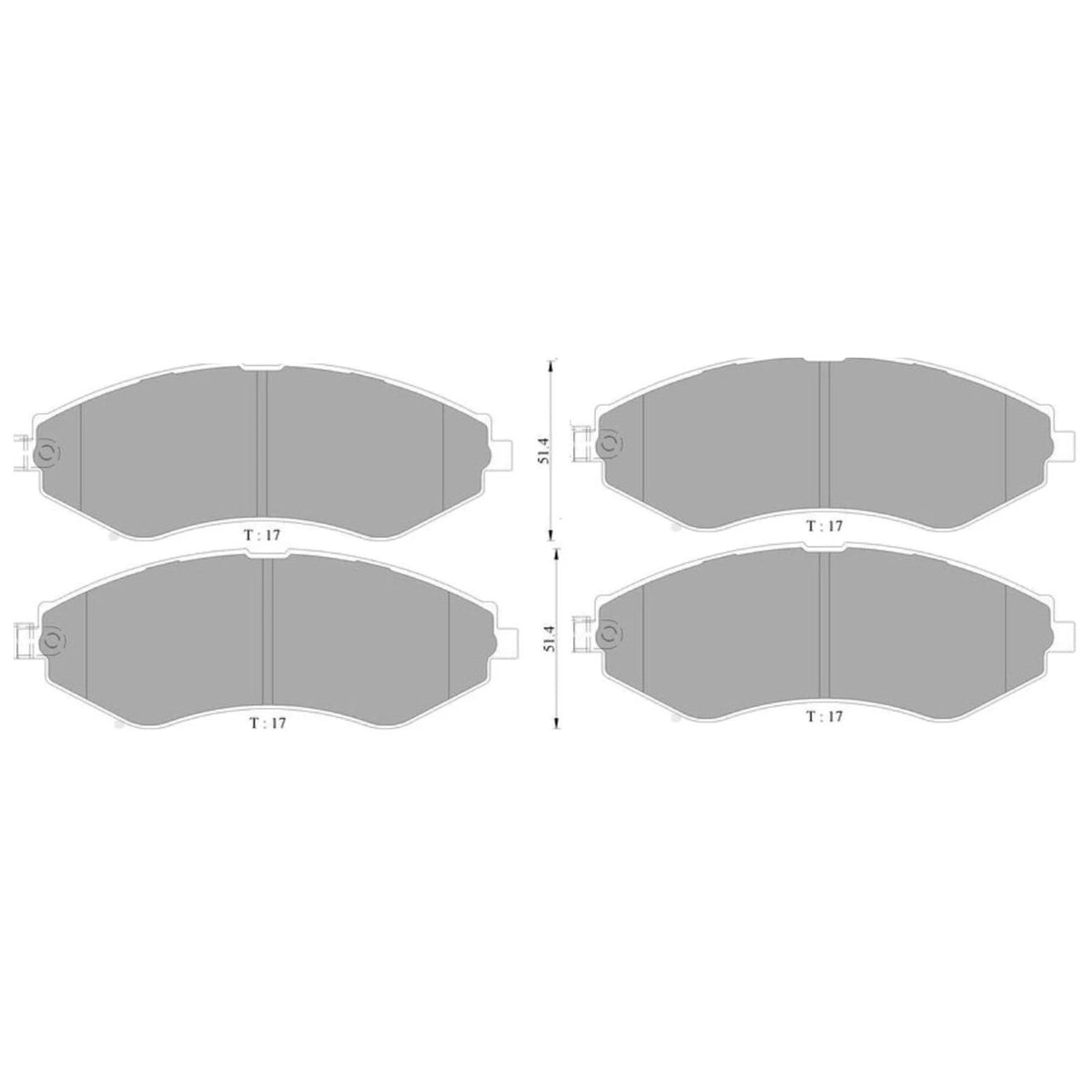 Front Disc Brake Pad Set for Daewoo Lacetti J200 (2003–2004) T18SED