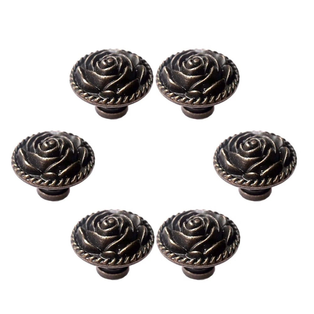 6X Flower Shape Drawer Knob Pull Handle for Kitchen Cabinet