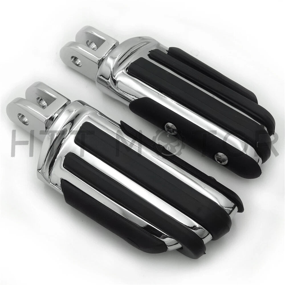 Chrome Rubber Pilot Footpeg Footrest for Harley FXBB FXBR FXBRS FXLR (2018–Present)