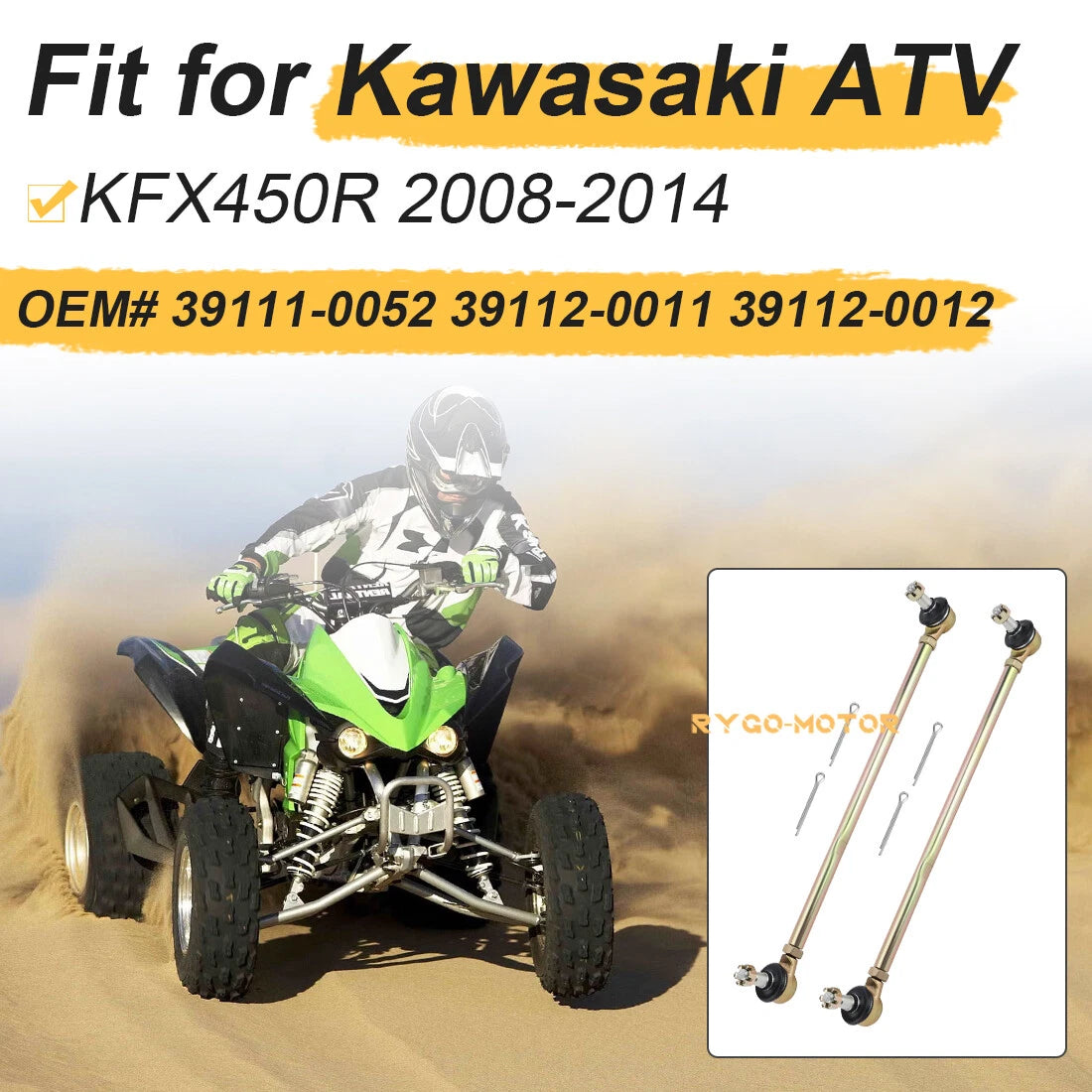 Set of 2 Tie Rod Ends for Suzuki Eiger 400 (2003–2007)