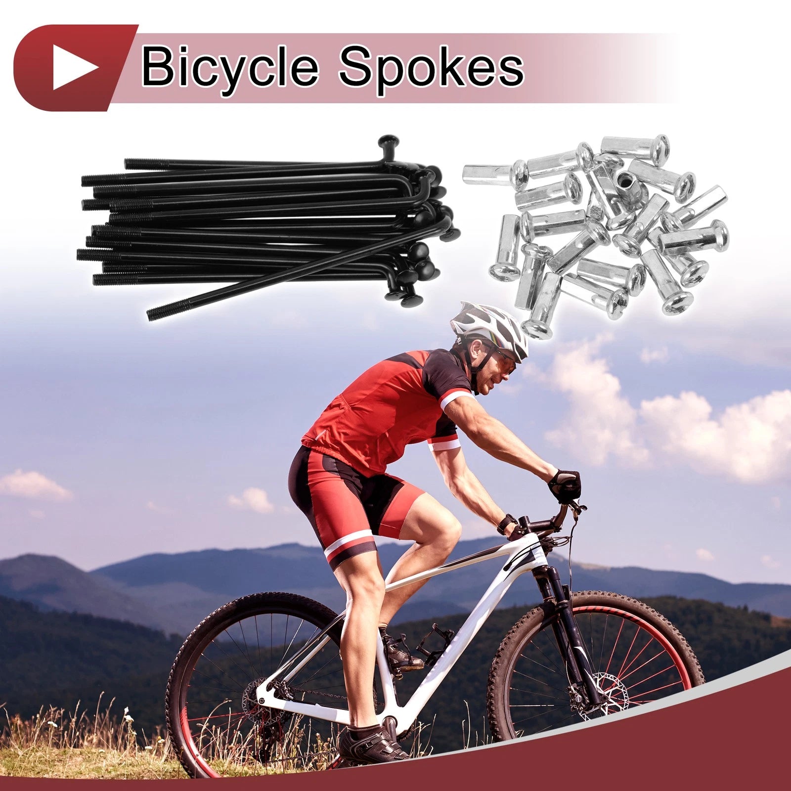 Bicycle Spokes Front Set 69 mm Black Steel for 20 Set (2005–2015)