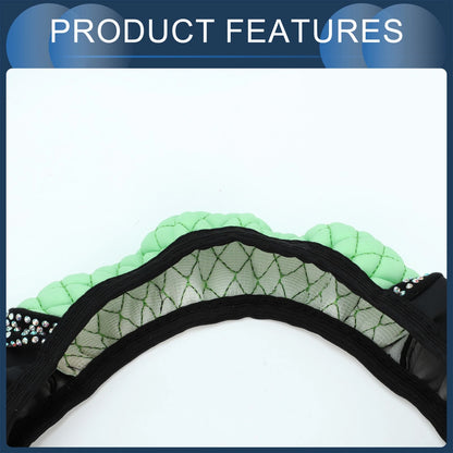 Steering Wheel Cover 14.6"-15" for Universal Vehicles (1 Pc) - Green Faux Leather