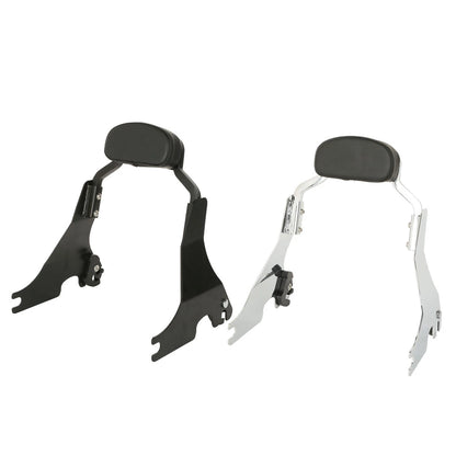 Black/Chrome Short Passenger Sissy Bar Backrest for Harley Sportster XL883 (2004–2022)
