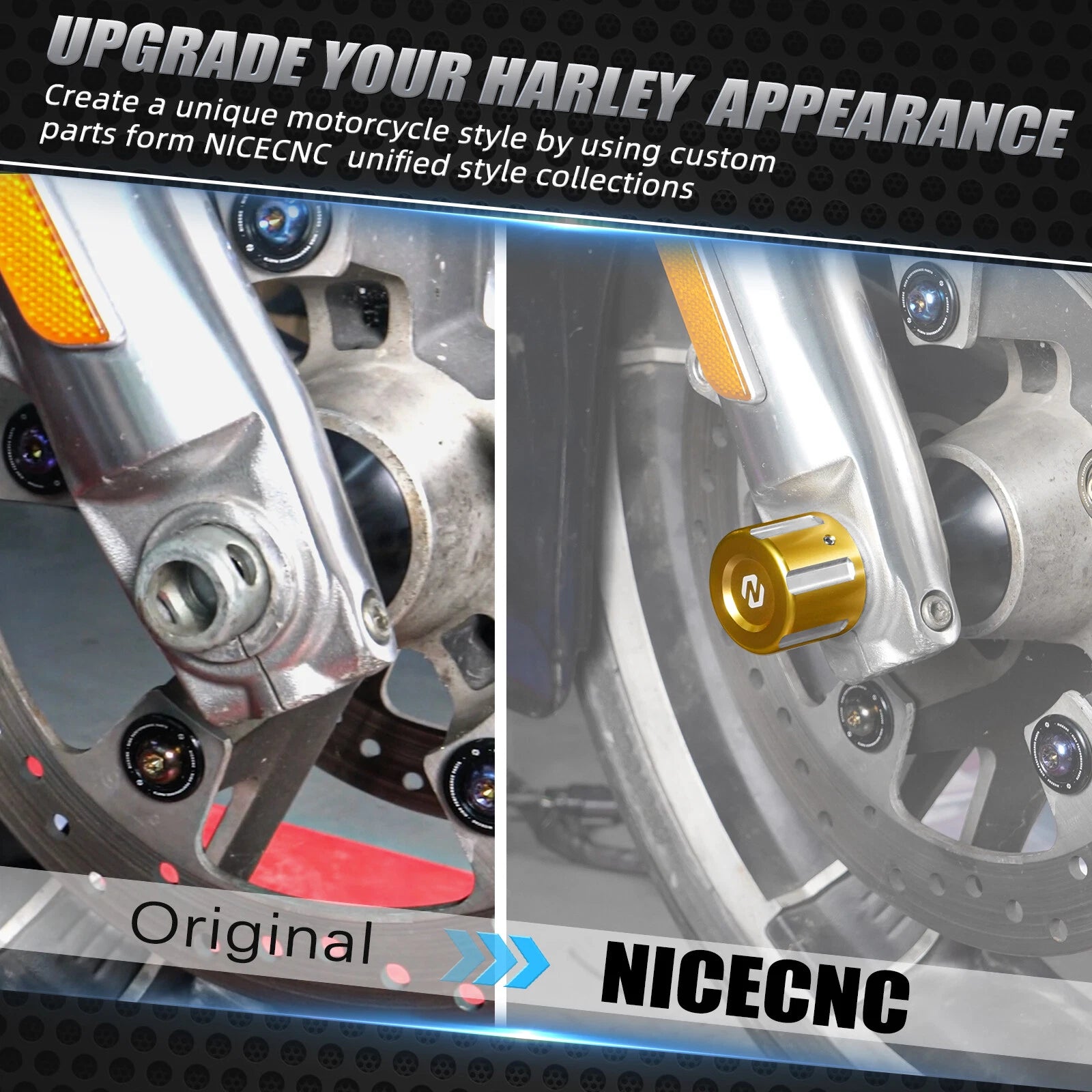 Pair Front Axle Cap Nut Covers for Harley Road Glide FLTR FLTRX (2015–2023)