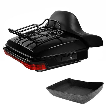 Chopped Trunk Pad Luggage Rack Light for Harley Touring Road Glide (2014–2026)