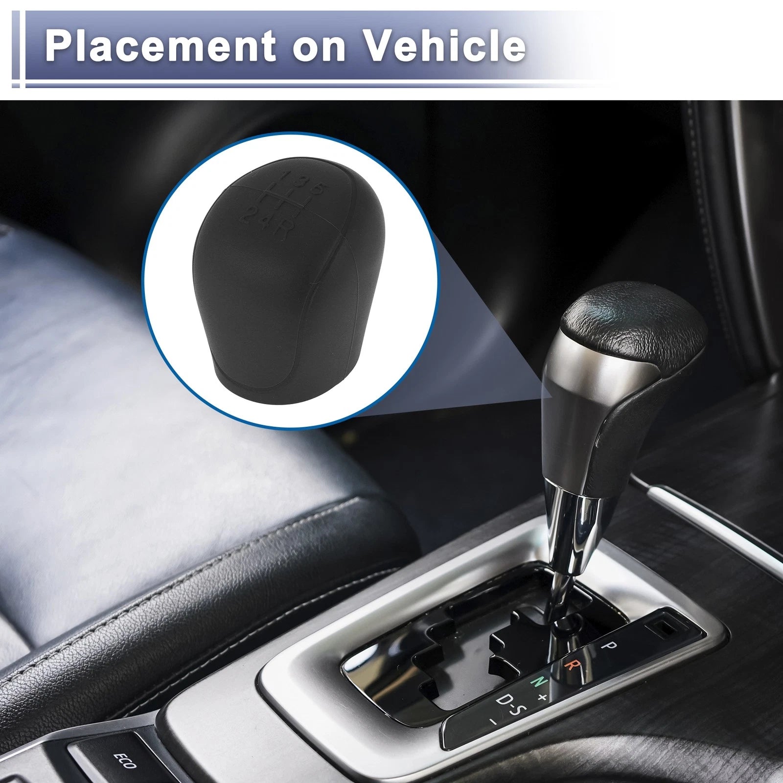 Manual Gear Shift Knob Cover Black Silicone for Ford C-Max (2011–2019)