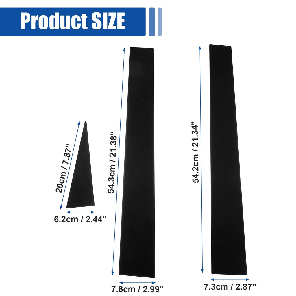 Window Pillar Posts Cover Stickers Glossy Black for Toyota Sienna (2004–2010)