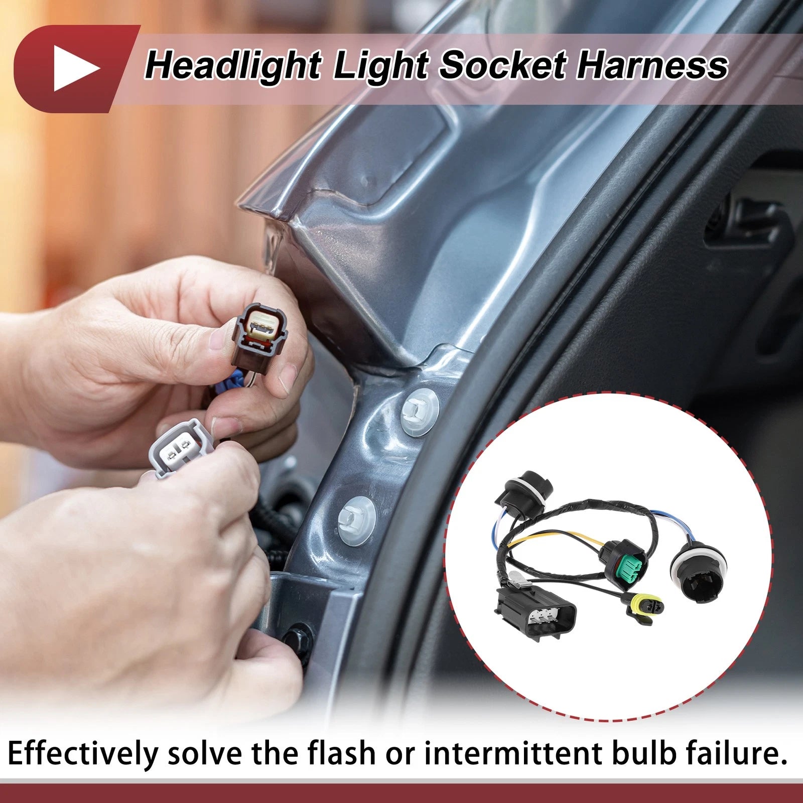 Headlight Wiring Light Socket Replacement for Chevy Silverado 1500 (2007–2013)