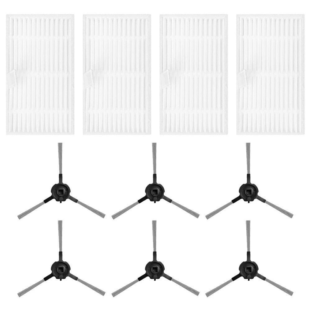 6X Side Brushes & 4X HEPA Filters for Prosceni Q20 Plus Vacuum