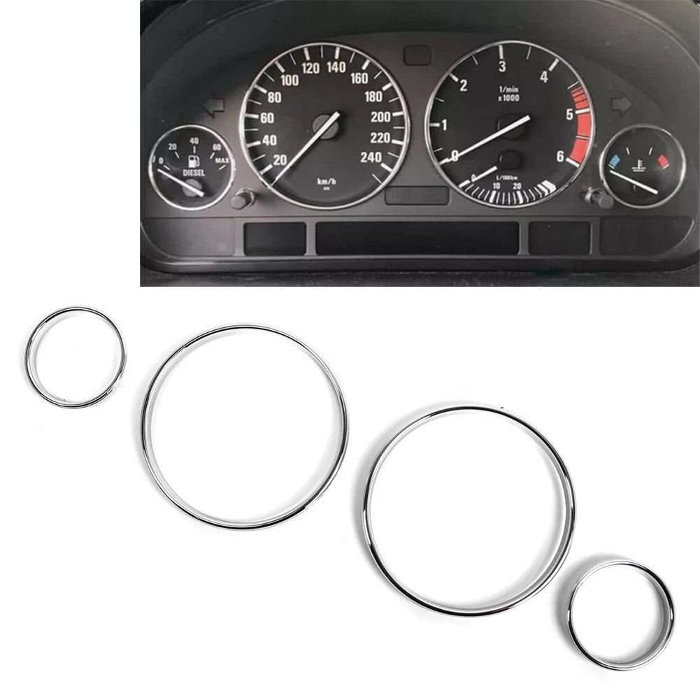 Speedometer Gauge Dial Rings Bezel Trim for BMW 5 Series E39, 7 Series E38, M5, X5 E53