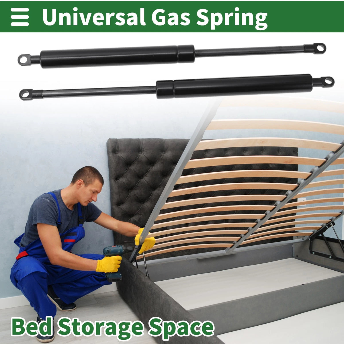 2X Gas Struts 700N for - Black Carbon Steel