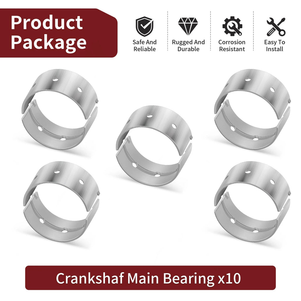 10X Crankshaft Main Bearings for Yamaha Waverunner FX1800 VX1800 GP1800 GP1800R