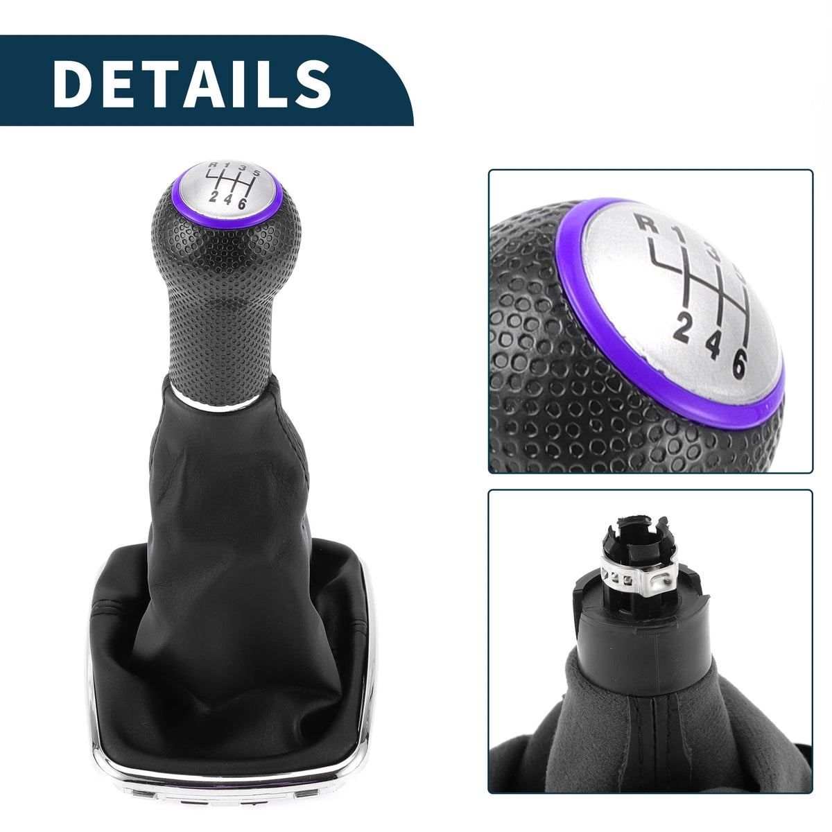 6 Speed Shift Knob with Boot Cover No.1J0711113EG for VW Bora (1999–2005)