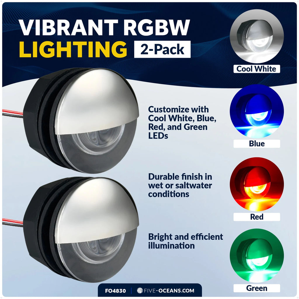 2X RGBW Round Courtesy Light for Universal Vehicles (12V, IP67)