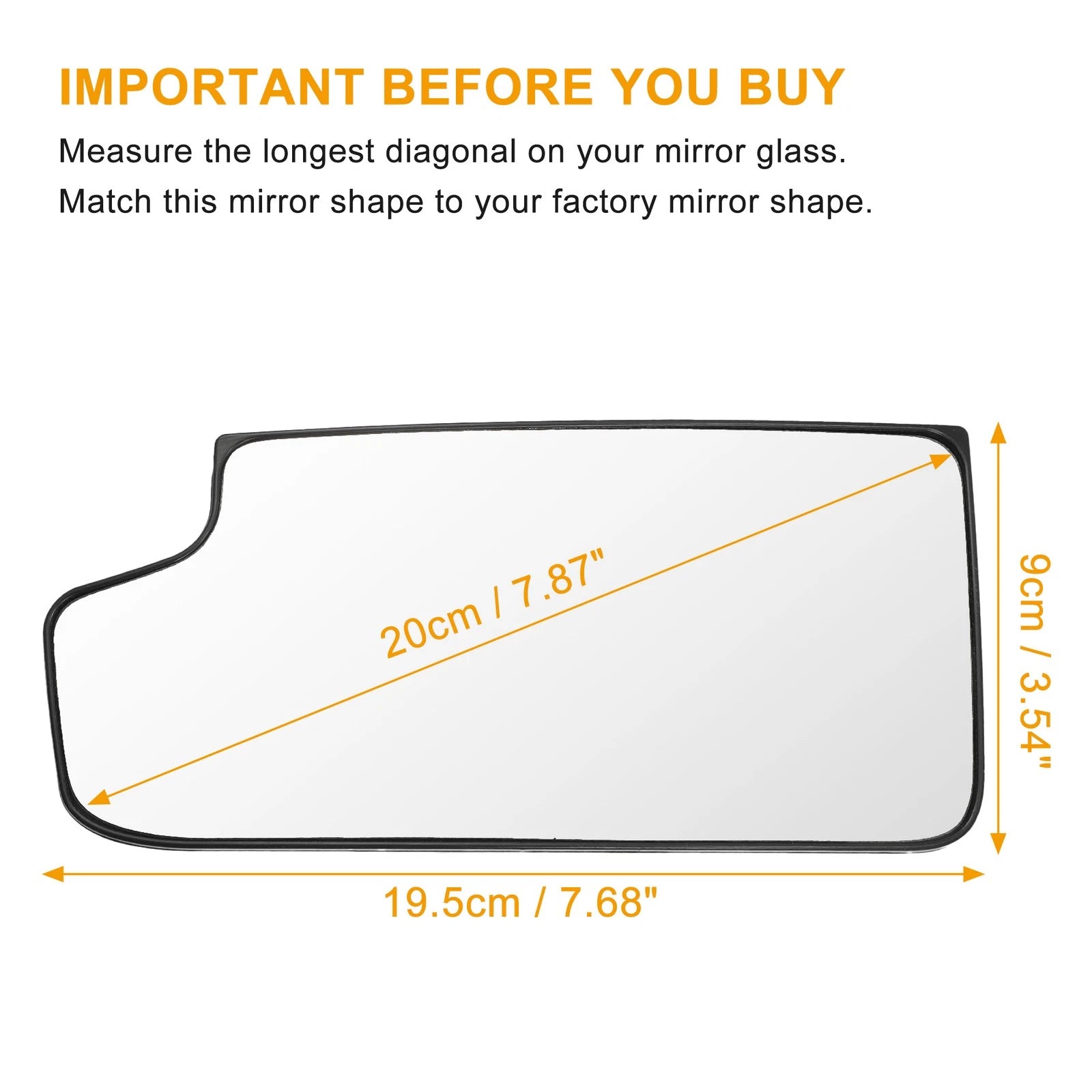 Driver Side Rearview Mirror Glass for Chevrolet Silverado 1500 (2014–2019)